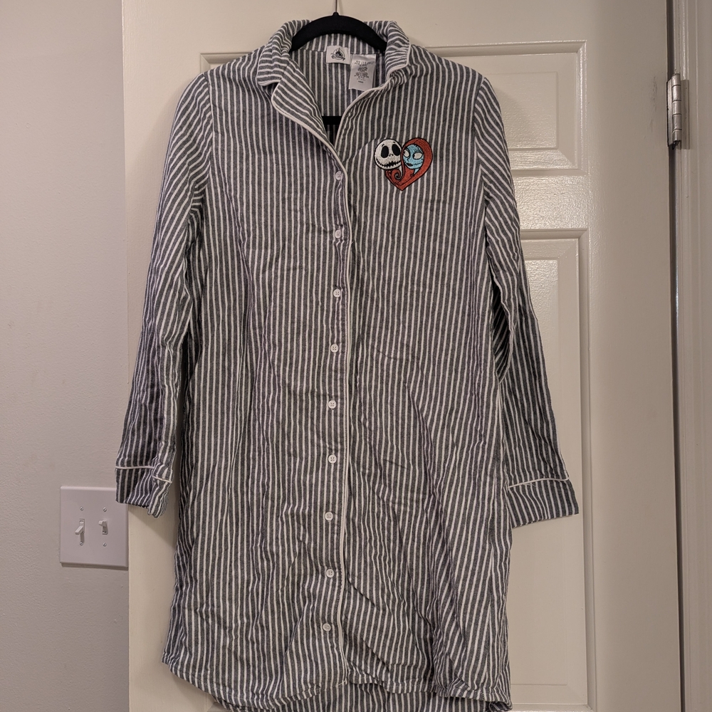 Striped Button-Up Shirt with Heart Patch